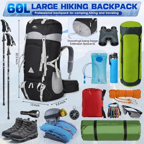 IGOLUMON 60L Hiking Backpack with Rain Cover for Men Women Trekking Camping Hiking Travel Mountaineering - Image 7