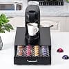 Coffee Pod Holder, Coffee Storage Drawer Compatible with Nespresso Vertuo Capsules, Vertuo Pod Storage Box, Veruo Pod Dispenser, Metal, Black. - Image 3