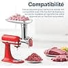 Meat Grinder for KitchenAid Stand Mixer - Food Chopper with 4 Grinding Plates, 2 Sausage Stuffing Tubes, 2 Grinding Blades - Meat Mincing Accessory by MMOBIEL - Image 3