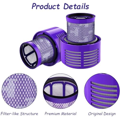 2Pcs Replacement V10 Filters for Dyson V10 Cyclone Series, V10 Absolute, V10 Animal, V10 Total Clean, SV12 - Image 4