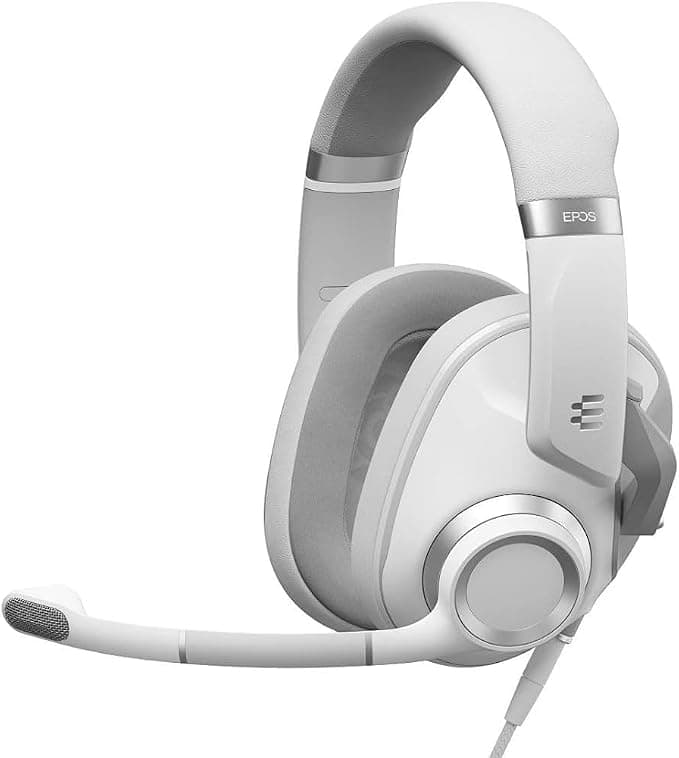 Epos H6 Pro Closed Headphones with Mic - Lightweight Headband - Lift to Mute - Comfortable Mic Headset for PC, MAC, PS4, PS5, Xbox Series X, Xbox One, Nintendo Switch (White) - Image 1