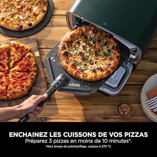 Ninja Artisan Outdoor Electric Oil-Free Pizza Oven and Fryer 4 Cooking Modes, Board, Pizza Knife, 30cm Pizza Stone, Pizza Shovel, Crussti Plate and Basket, Green MO201AMZEU - Image 5