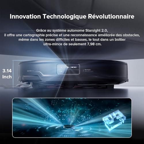 roborock Saros 10R Robot Aspirateur, Brosse et Serpillère Relevables et Extensibles, Triple Système Anti-Enchevêtrement, Station Multifonctionnelle 4.0, Évitement Avancé des Obstacles, 7,98cm Mince - Image 3