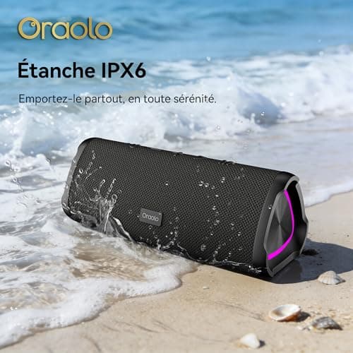 Portable Bluetooth 6.0 Speaker, Bluetooth Speaker 30H Autonomy, Powerful 24W Bluetooth Speakers, 360 Degree Surround, IPX6 Waterproof, TWS Pairing, USB, RGB,AUX, TF Card, Party/Travel/Outdoor - Image 3