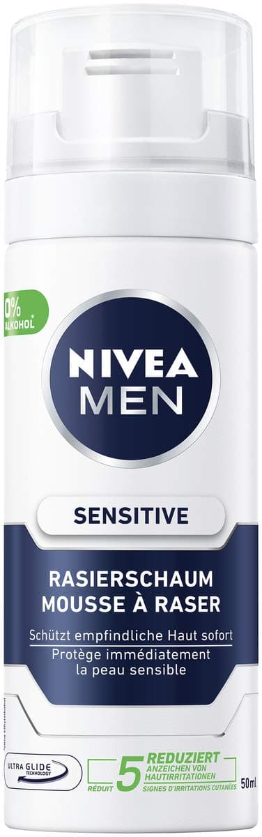 Nivea Men Nivea Men Sensitive Shaving Foam 50 ml Handy Size for Men - Pack of 1, Foam