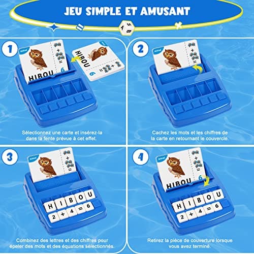Educational Games 3 4 5 6 7 8 Year Old Girl Toy 3-8 Years Gift Child 3-6 Years Boy Learn to Read French Board Games Letter Scrabble - Image 5