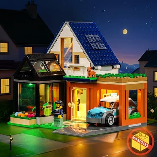 LED Lighting Kit for Family House and Electric Car 60398 (No Lego), Decorative Lighting for City Family House with Electric Car, Creative Toy - Image 6