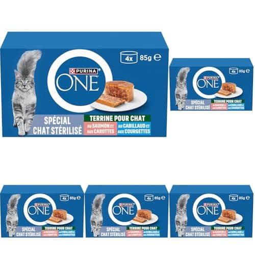 PURINA ONE | Sterilized Cat Terrines | Helps maintain a healthy immune system, support gut microbiome balance and control weight | Salmon & Cod | Boxes | 4 x 85g - Image 2