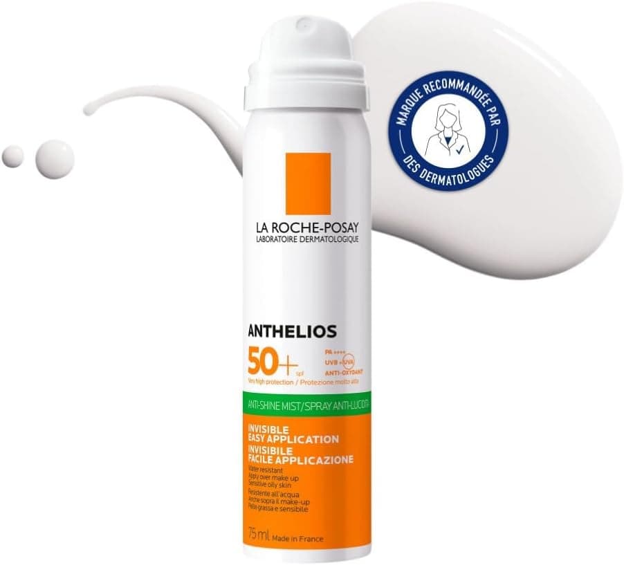 La Roche-Posay - Anthelios - Brume Visage SPF 50 - Protection Solaire Haute Performance - Fini Mat Invisible et Résistante à l’Eau - Brume Solaire 50 Adaptée aux Peaux Sensibles et Mixtes