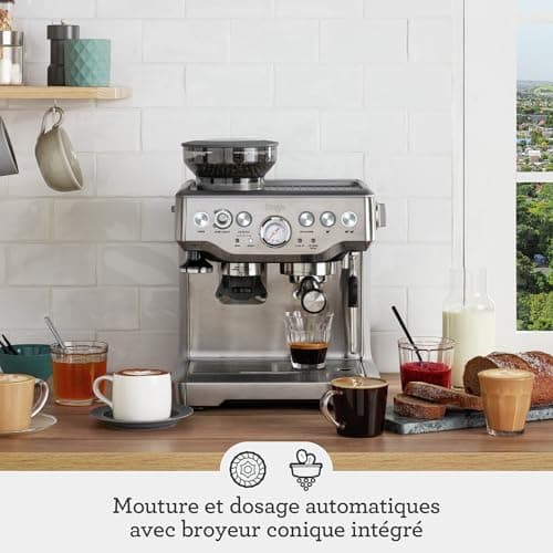 Sage - The Barista Express - Coffee Machine with Manual Milk Frother and Grinder - Automatic Grinding, Custom Frothing - Milk Jug with Temperature Control - Brushed Stainless Steel - Image 3