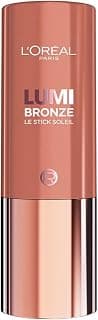 L'Oréal Paris - Le Stick Soleil - Stick Bronzant Contouring - Teint Hâlé Éclatant - Texture Crémeuse Fondante - Fini Poudré - Format Facile à Transporter - Lumi Bronze - Teinte : 100 Sunkissed Rose