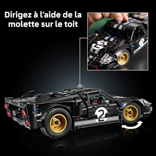 LEGO Technic La Voiture de Course 1966 Ford GT40 MKII - Maquette Collector pour Adulte - Set Mécanique avec Moteur V8, Superbes Couleurs & Accessoires - Cadeau pour Fans de Sport Automobile 42223 - Image 7