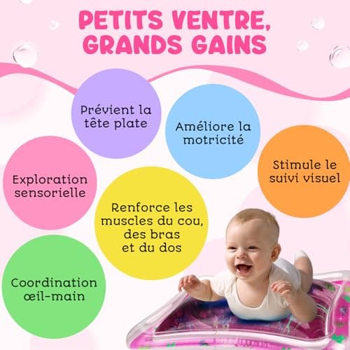 Baby Water Mat – Activity and Play Mat – Inflatable Baby Sensory Mat – Baby Play – Baby Sensory Water Mat – Baby Water Toy – 100% BPA-Free & Non-Toxic – Pink Avec Maman - Image 7