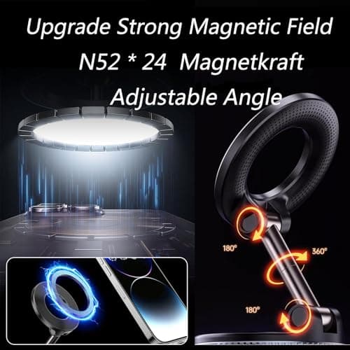 Car Mobile Phone Holder for Magsafe, 360° Rotation Magnetic Car Phone Holder, Car Accessories Compatible with iPhone 16/15/14/13/12 and All - Image 3
