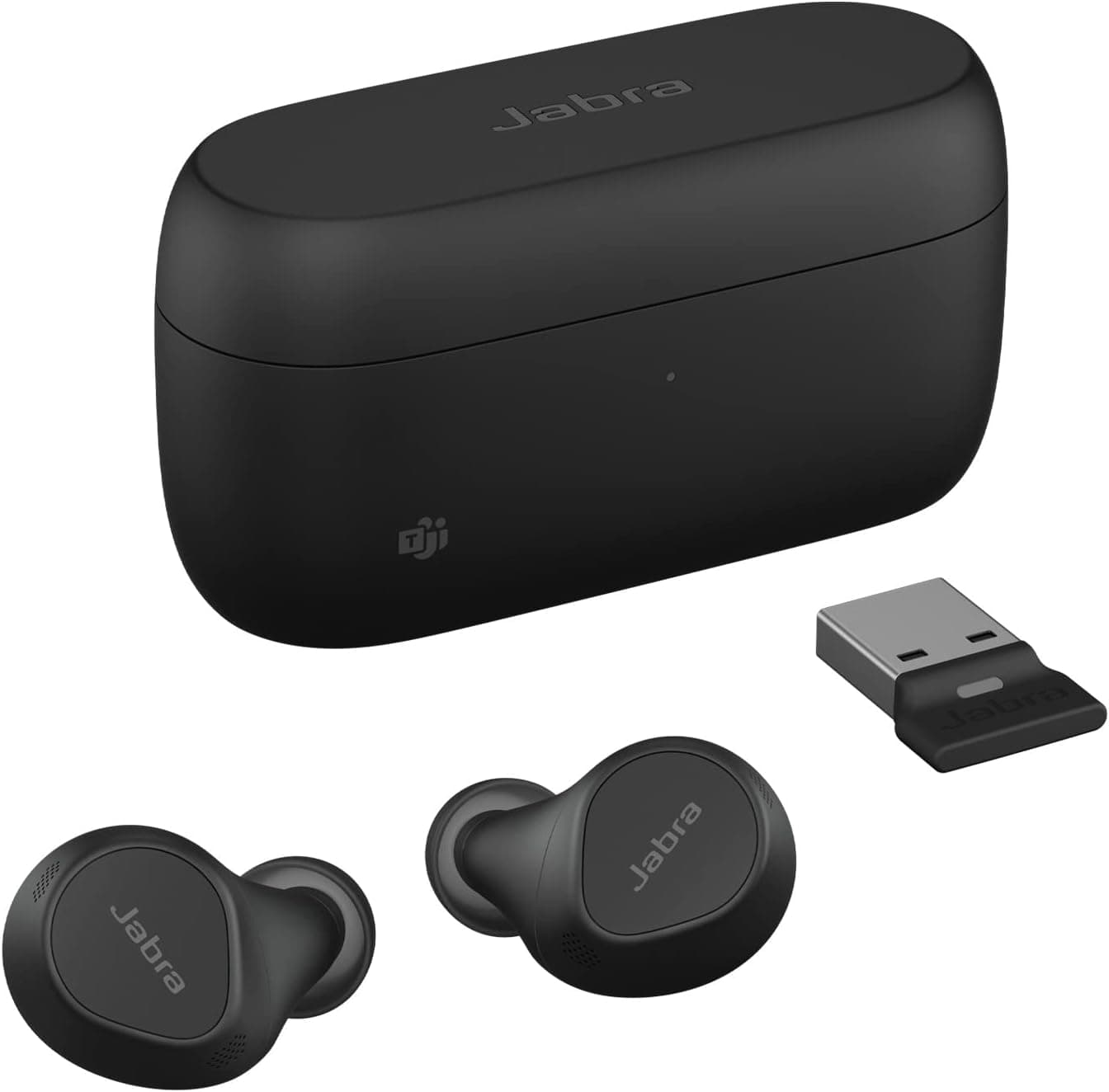 Jabra Jabra Evolve2 Buds - Écouteurs Bluetooth intra-auriculaires sans fil True Wireless, réduction de bruit active et MultiSensor Voice 4 micros - Certifiés MS Teams, compatible avec d'autres applis - Noir