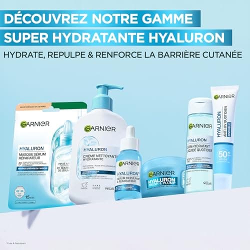 GARNIER Skin Active - Masque Tissu Booster d'Hydratation - Hydrate La Peau En 15 min - Acide Hyaluronique, Glycérine, Aloe Vera - Vegan & Cruelty Free - Tissu Compostable - Peaux Sèches & Sensibles - Image 8