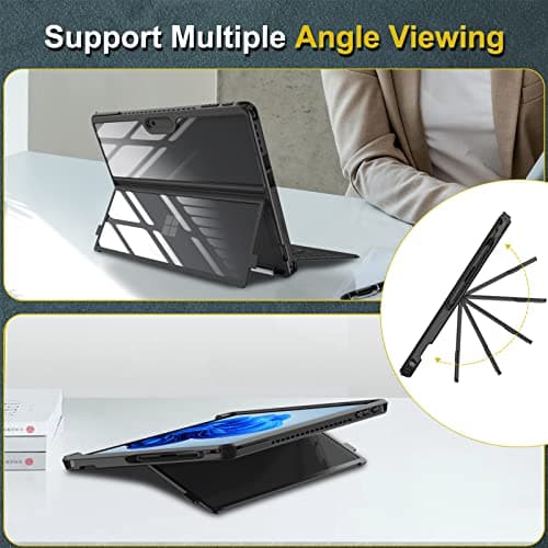 FINTIE Case for Microsoft Surface Pro 11/10/9 13 Inch (2024/2022), Hard Shockproof Case Cover with Kickstand Protection, Compatible with Keyboard Type Cover, Black - Image 7
