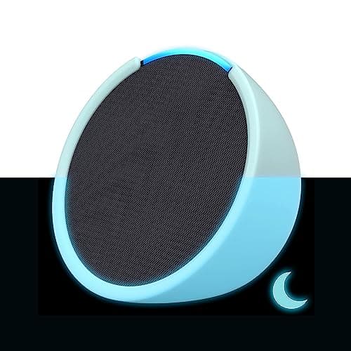 Echo Pop | Enceinte connectée Bluetooth compacte au son riche, avec Alexa | Anthracite+ housse « Made for Amazon » pour Echo Pop (Modèle 2023), Brillant dans le noir - Image 2