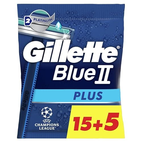 Gillette Blue II Plus Disposable Razors x 20 with Lubricating Strip and Two Ultra-Sharp Blades for 5 Close-Up Shaves - Image 3