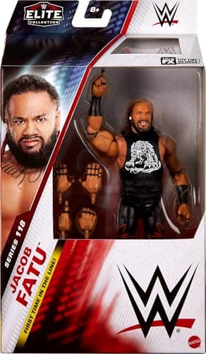 Mattel WWE Elite Action Figure & Accessories, Series #118, 6-inch Collectible Jacob Fatu with 25 Joint Points & Swappable Hands, Various Colours - Image 3