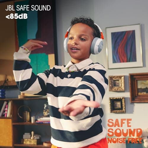 JBL Junior 470 NC, Casque Supra-auriculaire sans Fil Bluetooth pour Enfants, Réduction Active du Bruit, Micro intégré, 50 h d'autonomie, JBL Safe Sound, limiteur de Volume, Set d'autocollants, Rose - Image 4