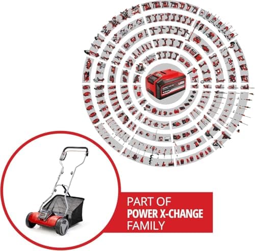 Einhell GE-HM 18/38 Li Cordless Hand Mower - Solo Power X-Change (Cutting Axis on Ball Bearing with 5 Steel Blades Sharp with High Precision, Sold Without Battery or Charger) - Image 3