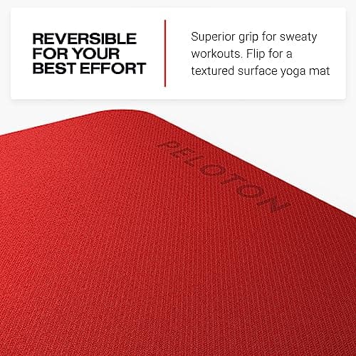 Peloton Reversible Workout Mat | 71" x 26" with 5mm Thick, Premium Heavy Duty Yoga Mat and Floor Mat, Tear and Scratch Resistant, Black, Red - Image 7