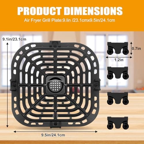 Air Fryer Accessories Instant Pot Vortex 6 in 1 5.7 QT Gourmia GAF735 6 QT Air Fryer Tray Replacement Air Fryer Tray Grill Plate Rack Plate Switch - Image 3