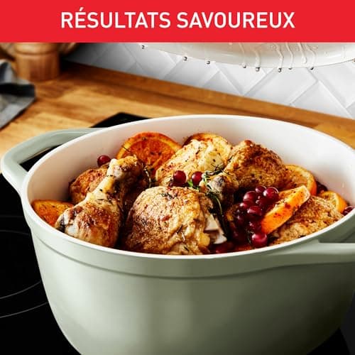 Tefal Cast aluminium casserole 24 cm, 4-5 persons, Induction, Lightweight cast aluminium, Easy cleaning, Ceramic coating, Condensation lid, Oven, Air Soft Light E2664625 - Image 7