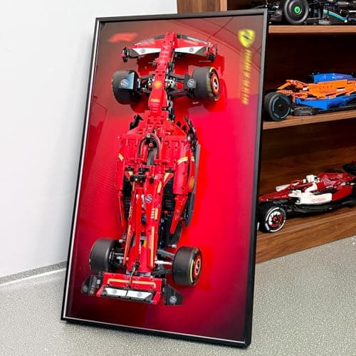 WETCEAOM Frame for Lego Technic Ferrari SF-24 F1 Car 42207, Wall Picture for Lego F1 Lovers, Wall Display Frame for Adult Collectibles -75 x 45 cm Frame Car Wall Mount (No Car) - Image 2