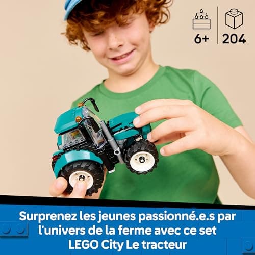 LEGO City Le Tracteur - Jouet de Construction - Maquette de Véhicule de Ferme avec Minifigurine de Fermier - Idée de Cadeau d'anniversaire pour Garçon dès 6 Ans & Fans de Mécanique 60498 - Image 4