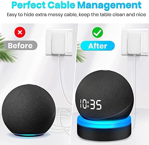 For Amazon Echo Dot 4 / Echo Dot 5 Holder with Luminescent Desktop Stand Accessories with Integrated Cable Management, No Screws Required, Speaker Rack (Amazon Echo Dot 4 / Echo Dot 5, Black) WL808 - Image 8