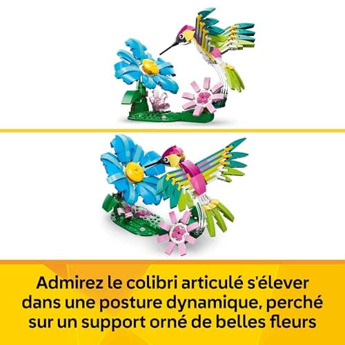 LEGO Creator 3-en-1 Animaux Sauvages : le Colibri Coloré - Jouet Oiseau se Transformant en Figurine de Papillon ou Poisson - Décoration Intérieure DIY - Cadeau Original Fille ou Garçon dès 8 ans 31384 - Image 6