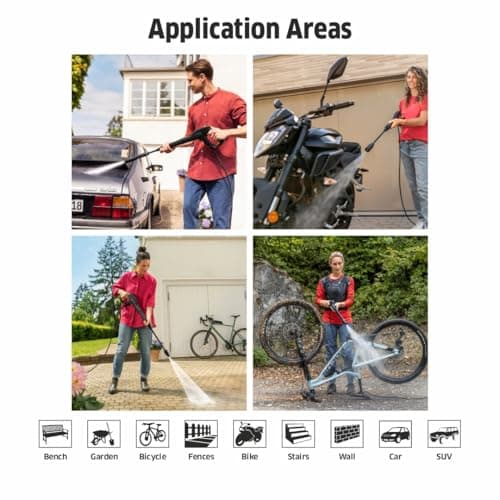 Kärcher Pressure Washer K 4 Classic, Pressure: max. 130 bar, Flow rate: 420 l/h, Surface area: 30 m²/h, Water Filter, Weight: 4.6 kg, Hose and High Pressure Gun, Rotabuse, Vario Power Lance - Image 6