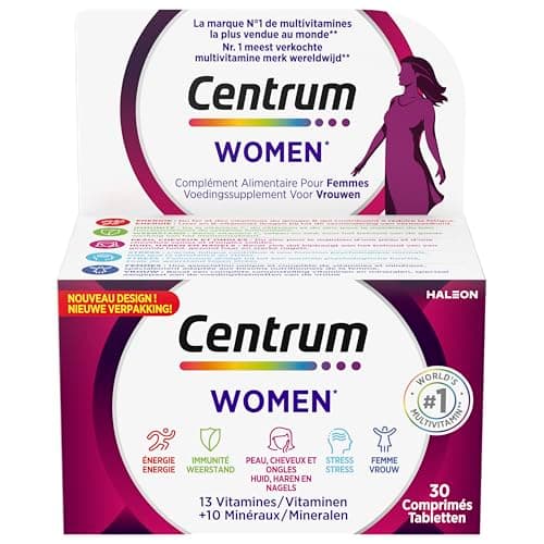 CENTRUM Women Multivitamins and Minerals for Women - 23 Nutrients Vitamin D, C, B12, B7, Iron & Zinc - Food Supplement Fatigue, Immunity & Skin, Hair, Nails - 30 Tablets - 1 Month - Image 3