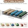 Tiroir de rangement de café, 3 niveaux pour 8 bouteilles de sirop avec tiroir pour dosettes Nespresso, peut contenir jusqu'à 30 grandes ou 40 petites capsules, pour Cuisine, Maison, Bureau - Image 5