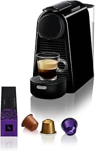 De'Longhi Nespresso Essenza Mini EN85.B, Automatic Coffee Machine, Single Cup Capsule Machine, Welcome Set Included, Compact Design, Pressure 19 Bar, 1150 W, Piano Black