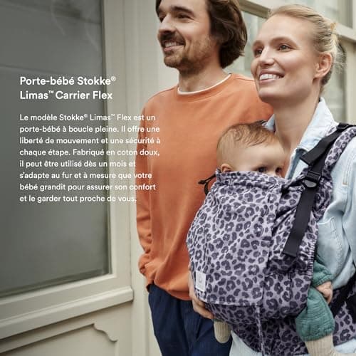 Stokke Limas Flex, Leopard Lilac (OCS) Baby Carrier with Full Loops, Three Carrying Options, Safe for Babies from 1 Month, 4 kg to 20 kg - Image 4