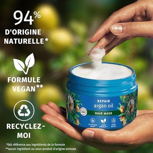 Herbal Essences Réparation Masque Huile d'Argan 500ml Cheveux Abîmés, Ingrédients d'Origine Naturelle, Sans Silicone - Image 6