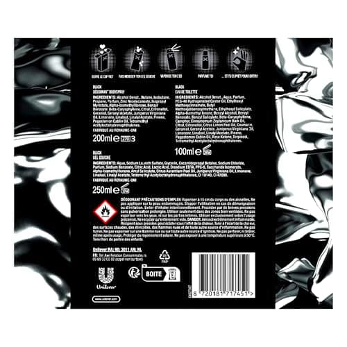 Axe Coffret Homme - Black - 1x Déodorant 200ml & 1x Eau de Toilette 100ml & 1x Gel Douche 250ml - Image 5