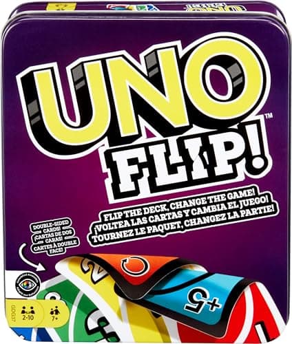 Uno GDG37 Card Game with 112 Cards in a Sturdy Metal Box, with Amazing New Action Cards, Adults, Children, Teenagers, Ages 7 and Above - Image 3