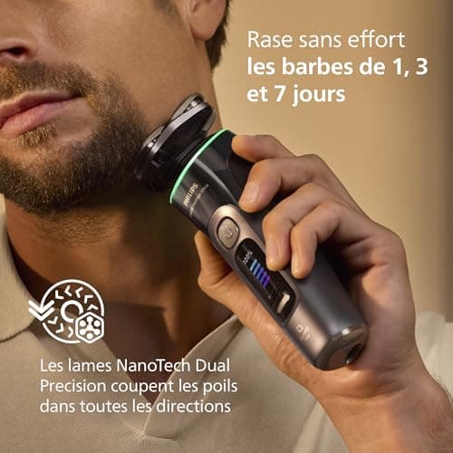 Philips i9000 Prestige Ultra Shaver, Wet and Dry Electric Shaver, Skin IQ Pro Technology, Triple Lift & Cut System, 360° Rotating NanoTech Precision Blades, 5 Shaving Modes, XP9402/11 - Image 8