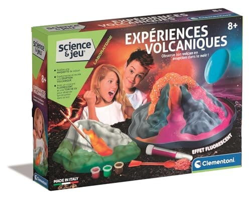 Clementoni | Science & Play – Volcanic Experiments for Children 8+ | Fluorescent Science Kit with UV Torch and Neon Pigment | Eruptive Volcano Creation | Chemistry Geology Educational Activity - Image 2
