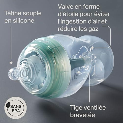 Tommee Tippee Biberons, Coffret nouveau-né Anti-colique Avancé, 4 x biberons avec 2 x tétines à débit moyen, tube de ventilation anti-colique - Image 7