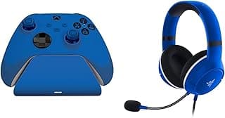 Razer Razer Essential Duo Bundle for Xbox - Casque Filaire et Chargeur Rapide pour manettes Xbox (Haut-parleurs de 50 mm, Micro cardioïde, Chargement Rapide, Compatibilité Universelle) Bleu