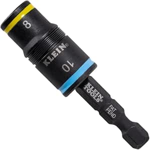 Klein Tools 32931M | 2 in 1 Impact Metric Socket Set | Sizes 8mm and 10mm | Heavy Duty Tool for Use with Screwdriver