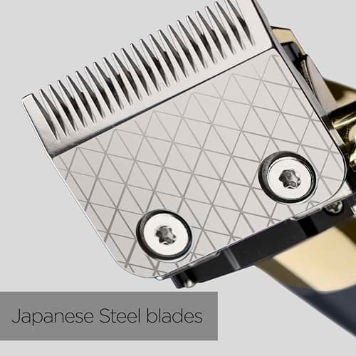 BaByliss Super-X Tondeuse à cheveux en métal, sans fil, lames en acier japonais conçues avec précision, kit de toilettage pour cheveux, cadeaux pour hommes (doré/bleu) - Image 5