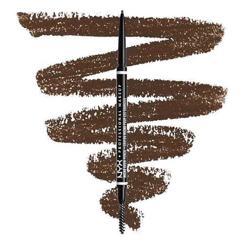 NYX Professional Makeup Crayon à Sourcils Micro Brow Pencil, Crayon Ultra-Fin Double-Embout avec Mine Rétractable et Goupillon, Teinte : Brunette (06) - Image 2