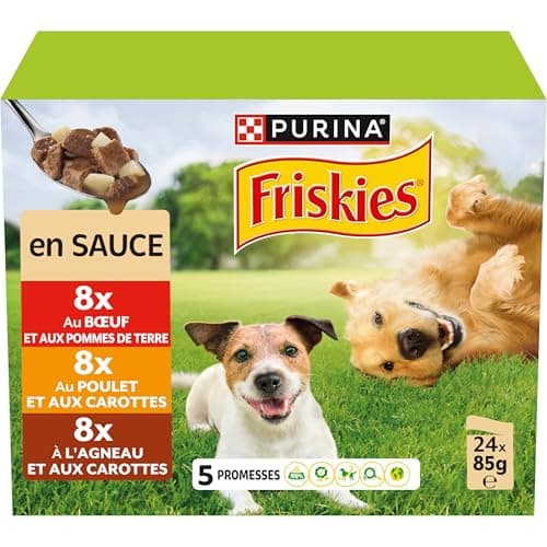 FRISKIES | Adult Dog Patée | In Sauce | Chicken, Beef, Lamb and Vegetables | Helps Maintain a Sparkling Look, Shiny Hair and Healthy Skin | Fresh Sachets | 24 x 85g - Image 3