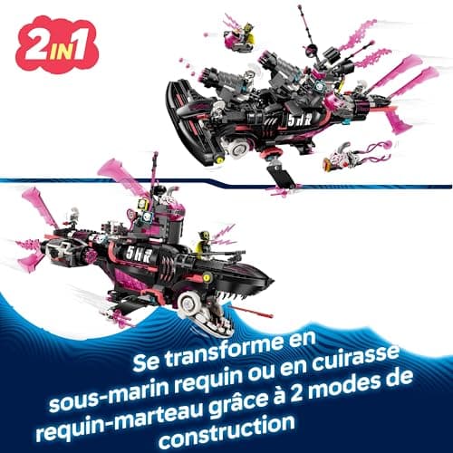 LEGO Dreamzzz Le sous-Marin Requin des Cauchemars - Jouet Modulaire avec 2 Options De Construction - 2 Engins Volants Amovibles & 5 Minifigurines Dont Astrid - Cadeau Garçon Ou Fille Dès 9 Ans 71500 - Image 5